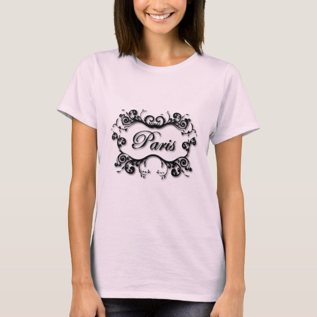 Paris med Scrollsar Tee (Framsida)