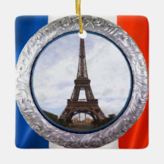 Paris medaljong julgransprydnad keramik