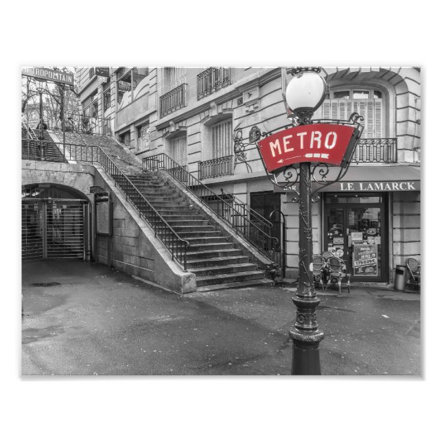 Paris Metro Lamarck Caulaincourt - Fototryck (Framsidan)