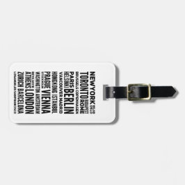 Paris, Milano, New York, London Anpassningsbar Tex Bagagebricka