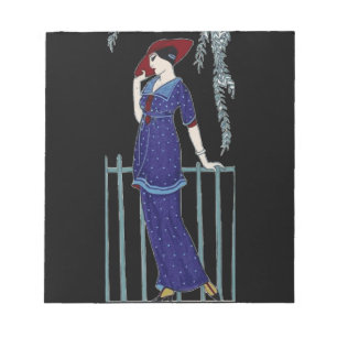 Paris mode 1920-talets elegant dam anteckningsblock