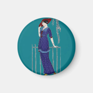 Paris mode 1920-talets elegant dam magnet