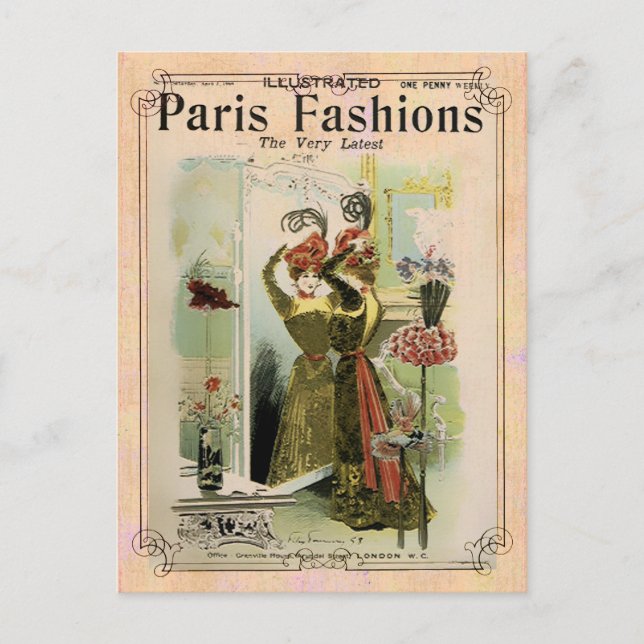 Paris Mode 2- vykort/inbjudan/OSA Inbjudan Vykort (Framsida)