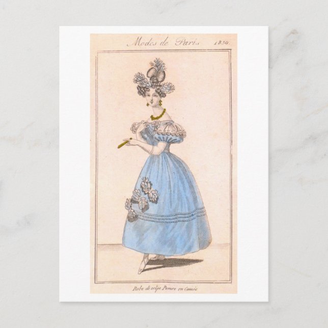 Paris Mode Design 1830 Vykort (Framsida)