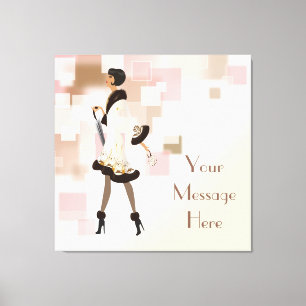 Paris Mode-modellen Wrapped Canvas