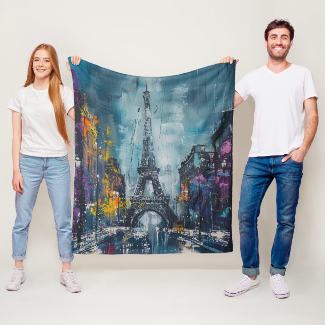 Paris Mode Natt Fleecefilt (På plats)