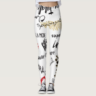 Paris mode: vintage glamor mönster. leggings