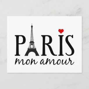 Paris mon kärlek med Eiffel torn Vykort