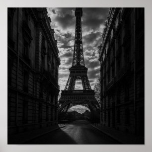 Paris Monochrome Torn View på Urban Street Poster