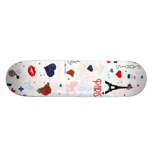 Paris mönster med det Eiffel torn Skateboard Bräda 20 Cm