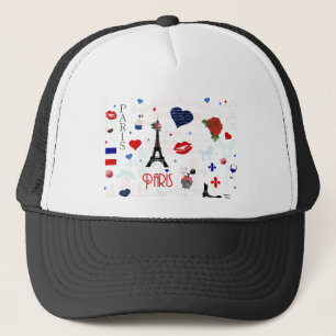 Paris mönster med det Eiffel torn Truckerkeps