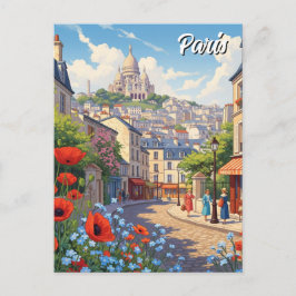 Paris Montmartre Postcard Vykort