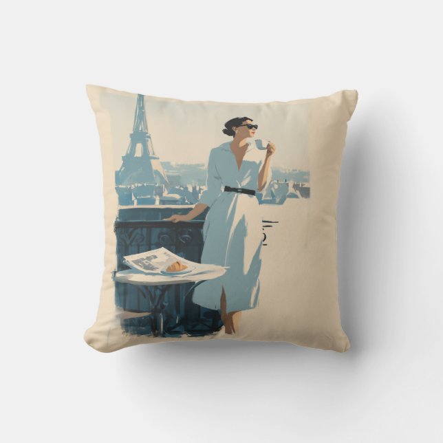 Paris Morgonkaffe Elegans Kudde (Framsida)