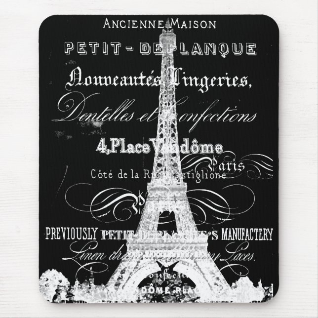 Paris Mousepad svart Musmatta (Framsidan)