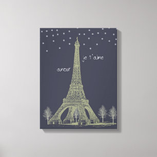 Paris natt canvastryck