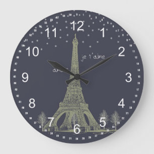 Paris natt stor klocka