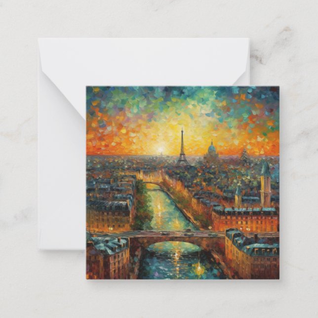 Paris nattetid i van Gogh-stil Anteckningskort (Framsida)
