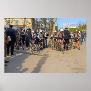 Paris-Nice Cyklister Auxerre Yonne Frankrike 1933 Poster