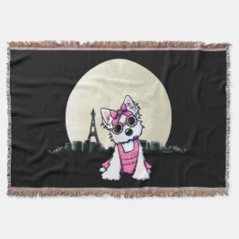 Paris Night Olivia Westie Throw Blanket Mysfilt