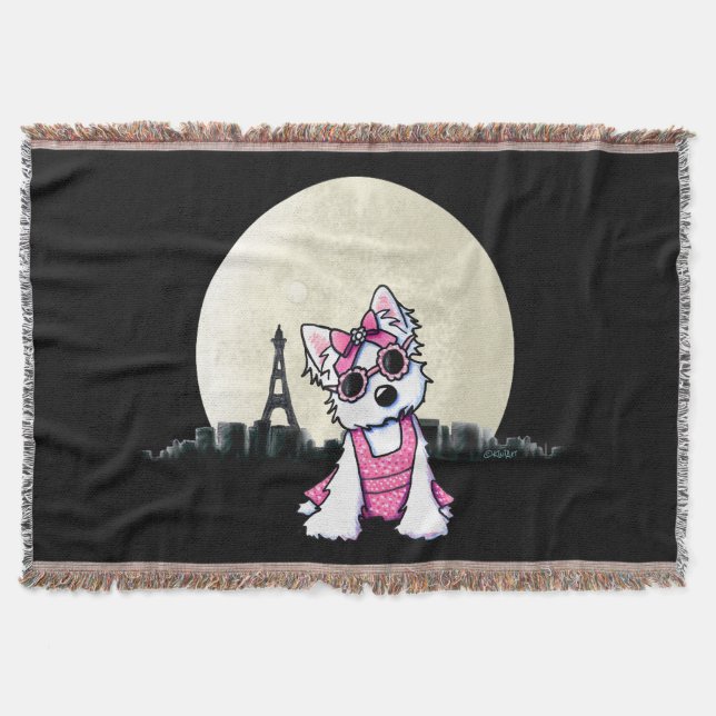 Paris Night Olivia Westie Throw Blanket Mysfilt (Framsidan)