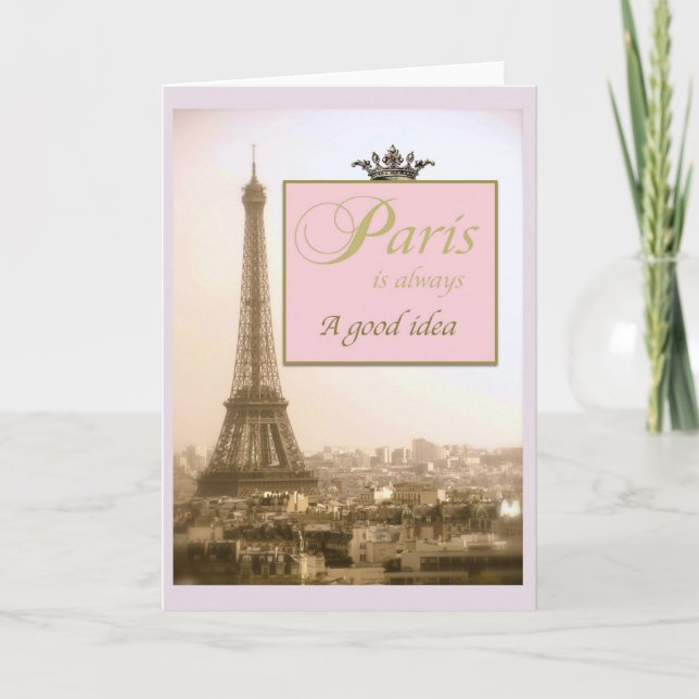 Paris notecards med det Eiffel torn och Kort (Framsida)