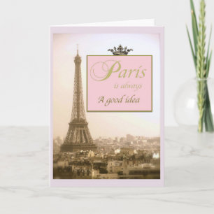Paris notecards med det Eiffel torn och Kort