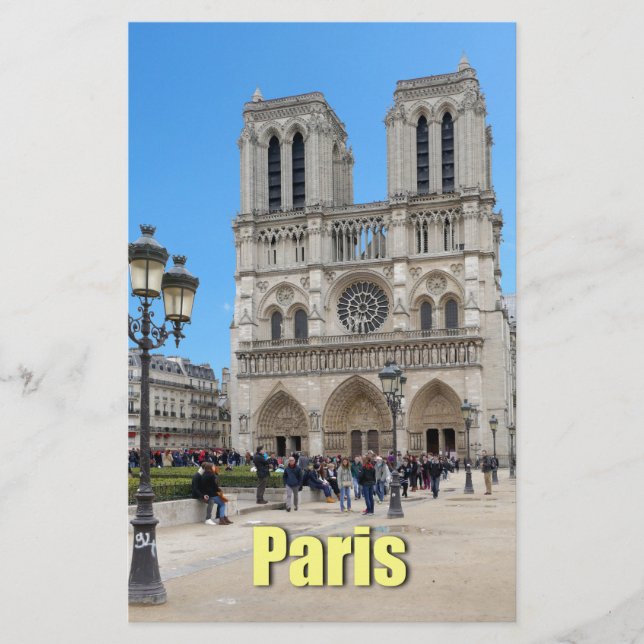 PARIS Notre Dame Brevpapper (Framsida)