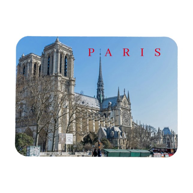 Paris Notre Dame Cathedral view-kylmagnet Magnet (Horisontell)