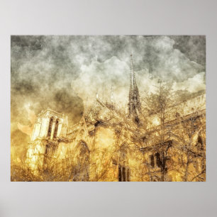 Paris Notre Dame domkyrka Poster