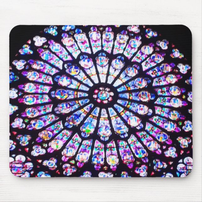 Paris Notre Dame nedfläckad glass - Ro-fönstret Musmatta (Framsidan)
