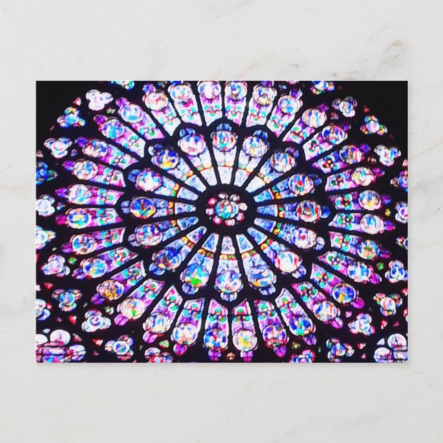 Paris Notre Dame nedfläckad glass - Ro-fönstret Vykort (Framsida)