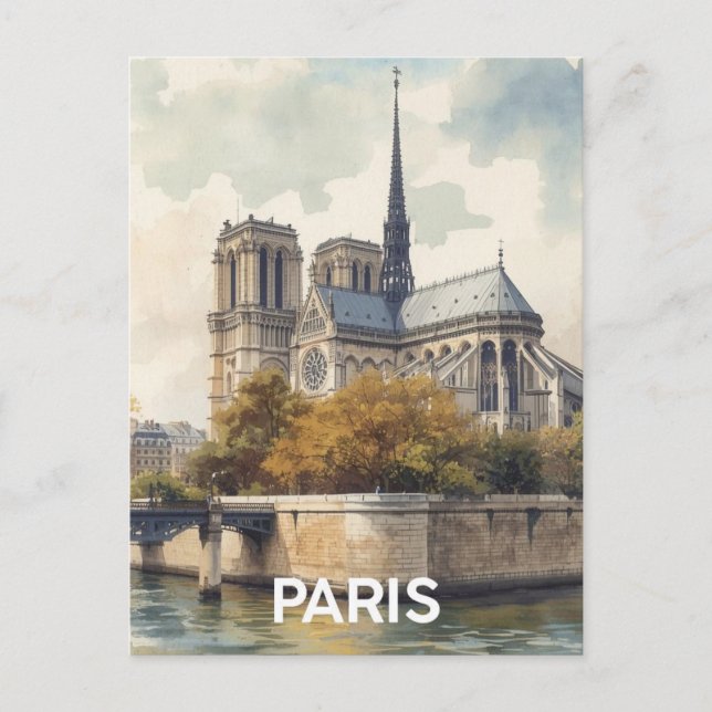 Paris Notre Dame Vykort (Framsida)