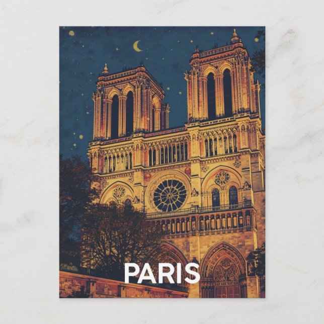 Paris Notre Dame Vykort (Framsida)