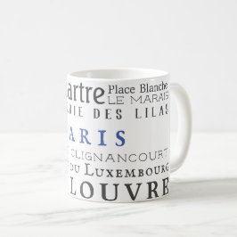 Paris och dess landmärken kaffemugg