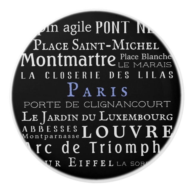 Paris och dess landmärken knopp (Framsidan)