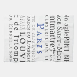 Paris och dess landmärken kökshandduk