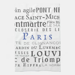 Paris och dess landmärken kökshandduk