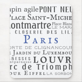 Paris och dess landmärken musmatta