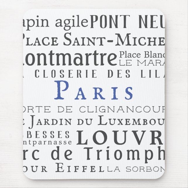 Paris och dess landmärken musmatta (Framsidan)