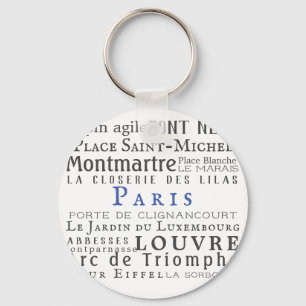 Paris och dess landmärken nyckelring