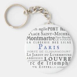 Paris och dess landmärken nyckelring