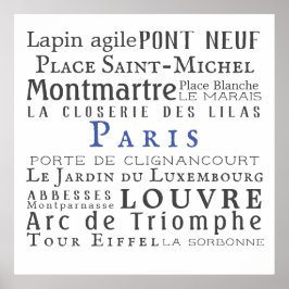 Paris och dess landmärken poster
