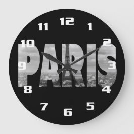Paris och Eiffel Torn Stor Klocka