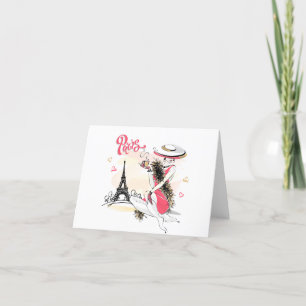 Paris och kaffe helgkort