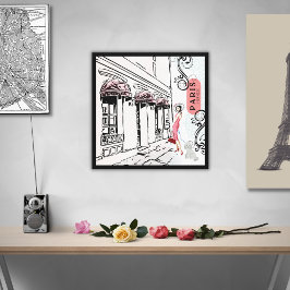 Paris och Mode Stretched Kanvastryck