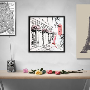 Paris och Mode Stretched Kanvastryck