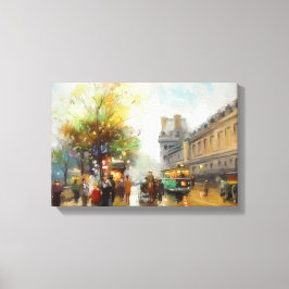 Paris på en Rainy Day. Vattenfärgsfärg Canvastryck