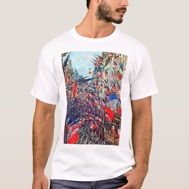 Paris på nationaldagen, Claude Monet T Shirt (Framsida)