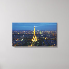 Paris på Nattflyg Panorama Print Canvas