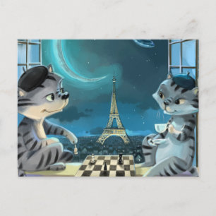 Paris på nattkortet (valfritt kuvert) vykort